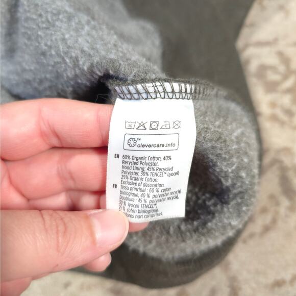 10Tree Zip Up Hoodie Sweater Men Size M Organic Cotton Recycled Polyester Blend - Picture 4 of 7